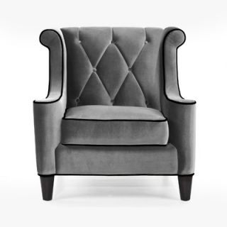 Armen Living Barrister Velvet Chair LC8441GRAY Color Gray