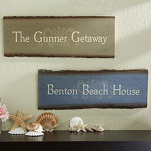 Personalized Beach House Sign   Rustic Basswood Plank