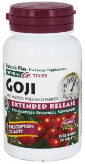 Natures Plus   Herbal Actives Extended Release Goji 1000 mg.   30 Vegetarian Tablets