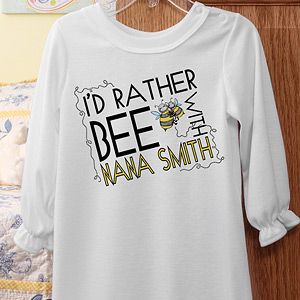 Personalized Girls Nightgowns   Id Rather Bee