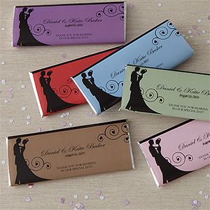 Wedding Favor Personalized Candy Bar Wrappers   Silhouette
