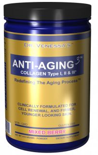 Dr. Venessas Formulas   Anti Aging 3 Collagen Powder Mixed Berry   615 Grams