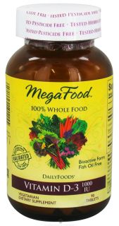MegaFood   DailyFoods Vitamin D 3 Bioactive Form 1000 IU   90 Vegetarian Tablets