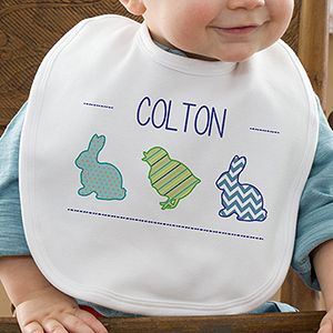 Personalized Easter Baby Bibs   Hip Hop Bunny & Chick