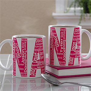 Personalized Ladies Coffee Mug   Repeating Names