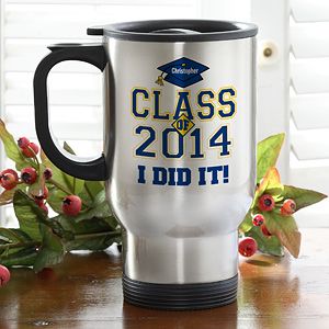 Custom Graduation Travel Coffee Mug   Cheers to the Graduate Style