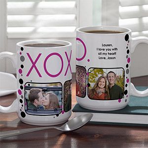 Personalized Hugs & Kisses Photo Coffee Mugs   Large
