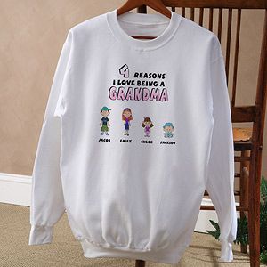 Personalized Ladies Sweatshirt   Mom & Grandma Reasons Why