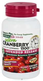 Natures Plus   Herbal Actives Extended Release Ultra Cranberry 1500 mg.   30 Tablets