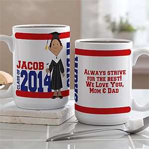 Large Personalized Graduation Coffee Mug   Graduation Characters