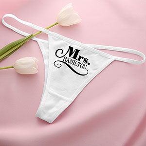 Personalized Wedding Thong Underwear   Happy Couple