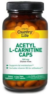 Country Life   Acetyl L Carnitine Caps Amino Acids 500 mg.   120 Vegetarian Capsules