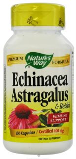 Natures Way   Echinacea Astragalus & Reishi 400 mg.   100 Capsules