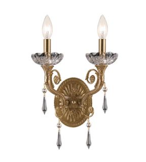 Regal 2 Light Wall Sconces in Aged Brass 5152 AG CL MWP