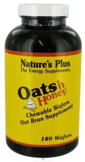 Natures Plus   Oats n Honey Chewable Oat Bran Wafers   180 Wafers with Oat Straw Extract