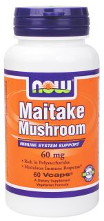 NOW Foods   Maitake Mushroom 60 mg.   60 Vegetarian Capsules