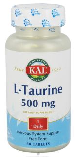 Kal   L Taurine 500 mg.   60 Tablets