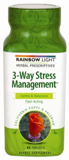 Rainbow Light   3 Way Stress Management System with California Poppy & Valerian   90 Tablets