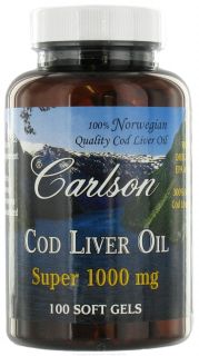 Carlson Labs   Super Cod Liver Oil 1000 mg.   100 Softgels