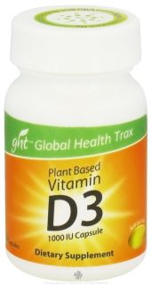 Global Health Trax (GHT)   Vitamin D3 Plant Based 1000 IU   60 Capsules
