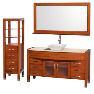 Daytona 60 Bathroom Vanity with Vessel Sink, Mirror and Cabinet by Wyndham Coll
