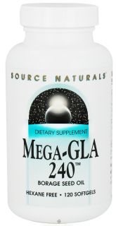 Source Naturals   Mega GLA 240 Borage Seed Oil 240 mg.   120 Softgels