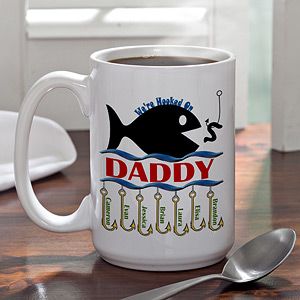 Personalized Large Coffee Mug   Hooked On You Fishing