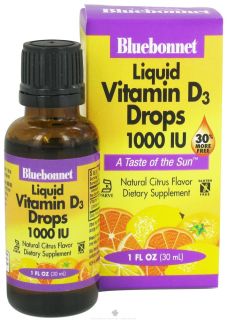 Bluebonnet Nutrition   Liquid Vitamin D3 Drops Natural Citrus Flavor 1000 IU   1 oz.