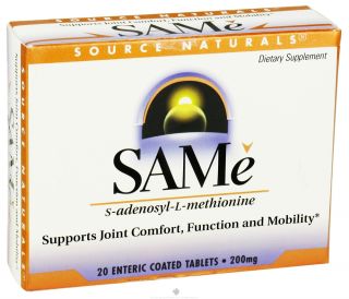 Source Naturals   SAMe 200 mg.   20 Enteric Coated Tablets