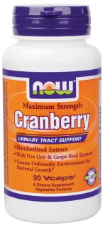NOW Foods   Maximum Strength Standardized Cranberry Extract   90 Vegetarian Capsules