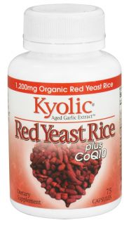 Kyolic   Red Yeast Rice plus CoQ10 1200 mg.   75 Capsules