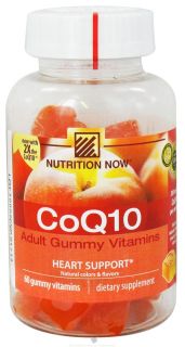 Nutrition Now   CoQ10 Gummy Vitamins for Adults Peach   60 Gummies