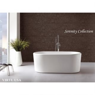 Virtu USA 67 x 27.5 Freestanding Soaking Tub with Center Drain   White