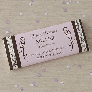 Wedding Favor Personalized Candy Bar Wrappers   Filigree