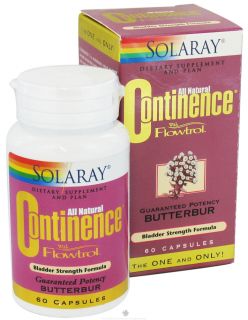Solaray   Continence With Flowtrol Guaranteed Potency Butterbur   60 Capsules