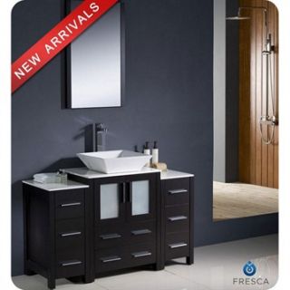 Fresca Torino 48 Espresso Modern Bathroom Vanity with 2 Side Cabinets & Vessel