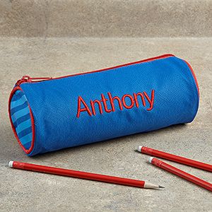 Personalized Blue Pencil Case for Kids