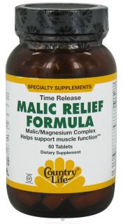 Country Life   Malic Relief Formula Time Release   60 Tablets Formerly Biochem
