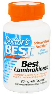 Doctors Best   Best Lumbrokinase 20 mg.   60 Capsules