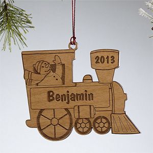 Personalized Train Christmas Ornament   Holiday Train
