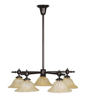 Gas Light 5 Light Chandeliers in Burnished Bronze 8135 27