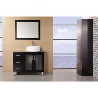 Design Element Seabright 39 Single Sink Modern Bathroom Vanity   Espresso