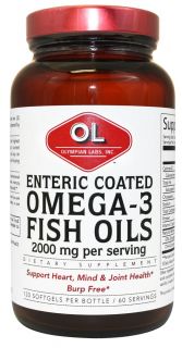 Olympian Labs   Omega 3 Fish Oils 2000 mg.   120 Enteric Coated Softgels