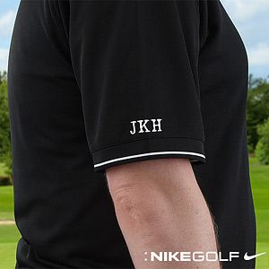 Personalized Nike Golf Shirts   Black Dri FIT Polo