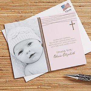 Personalized Photo Thank You Cards   God Bless Baby