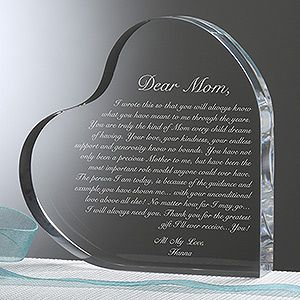 Personalized Heart Keepsake Gift for Mothers   Letter To Mom