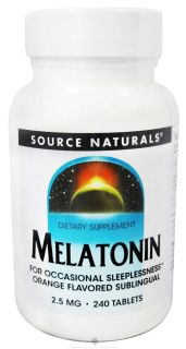 Source Naturals   Melatonin Sublingual Orange Flavor 2.5 mg.   240 Tablets