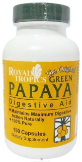 Royal Tropics   The Original Green Papaya Digestive Aid   150 Capsules