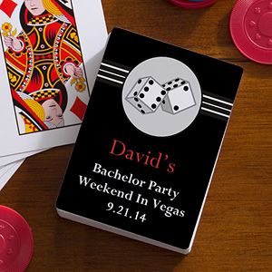 Personalized Bachelor Party Favor Playing Cards   Roll The Dice