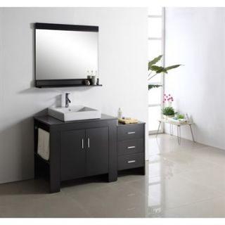 Virtu USA Tavian 54 Single Sink Bathroom Vanity   Espresso